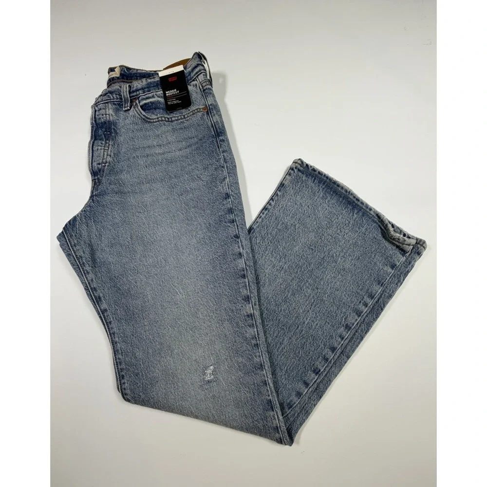 Levi's Premium Wedgie Bootcut Jeans Women's 33x34 High Rise Blue Denim NWT